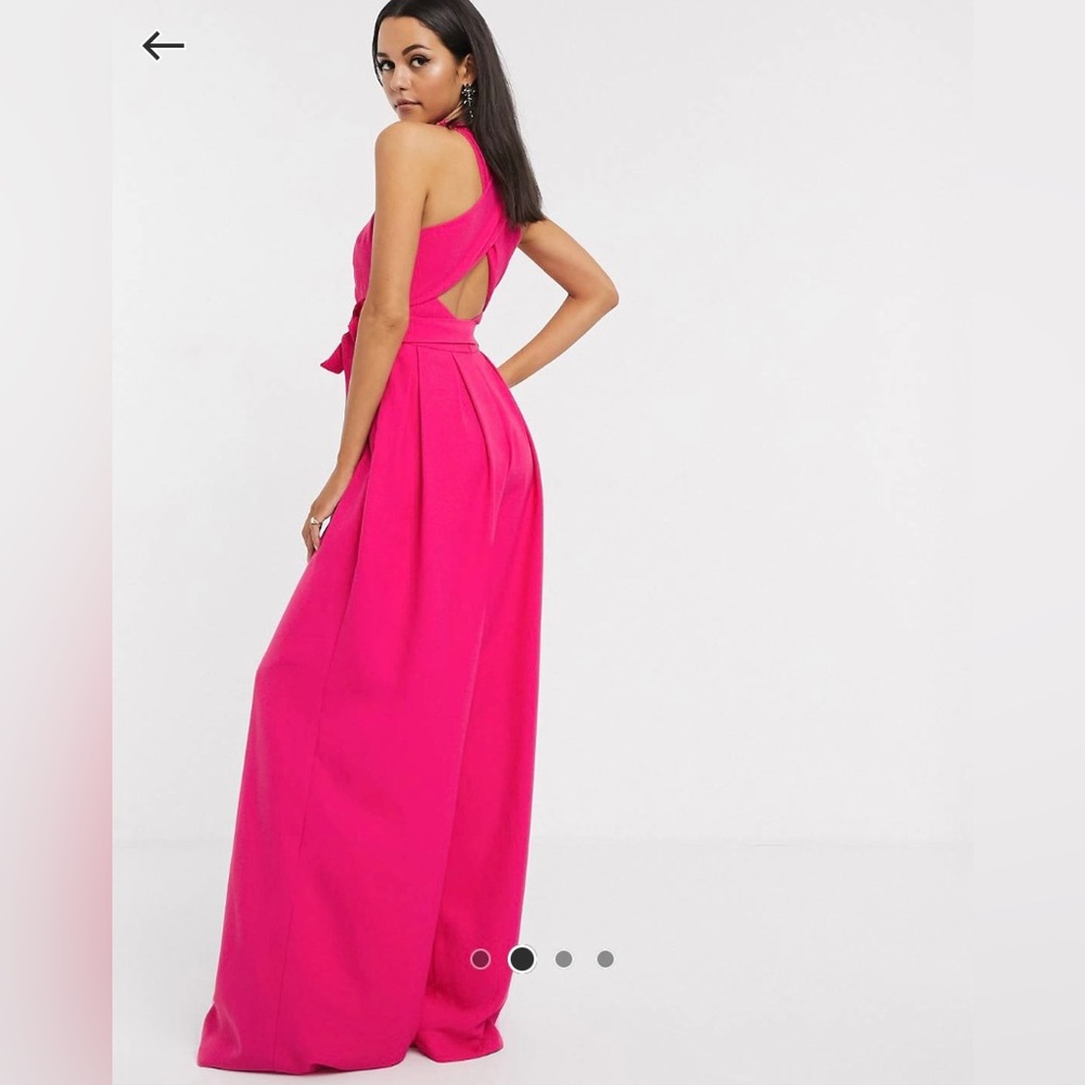 ASOS edition cross front jumpsuit with tie